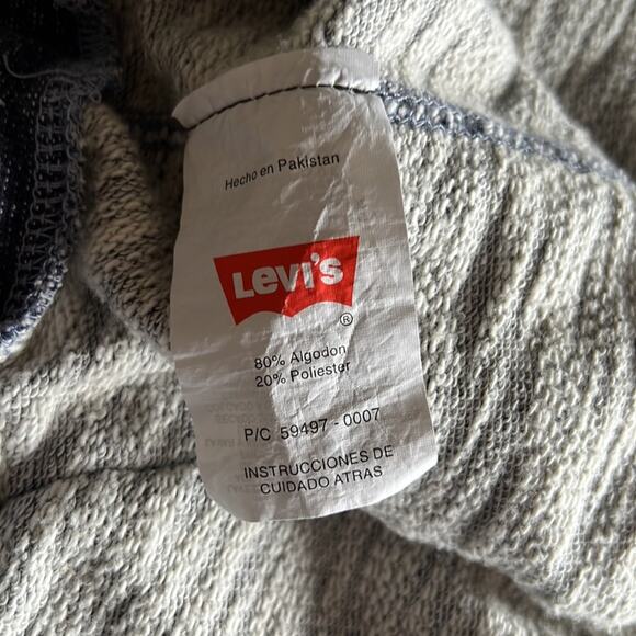 Levi Strauss & Co Mens Blue Denim Knit Jacket Size Small Zipper Front - Picture 9 of 10